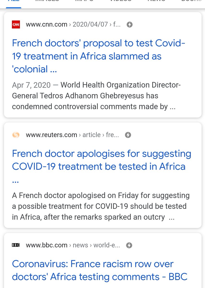 On the Letitia thing happening right now, I saw a lot of unfounded rumors and crazy hearsay with no receipts.Looked into it and there's a history of hurt involved. I recalled those two french doctors that wanted to "experiment" in Africa. That was a real thing rooted in racism.