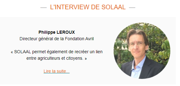 SOLAAL_'s tweet photo. Un immense merci à la #FondationAvril qui nous soutient en plein tempête et nous permet d'être au plus près des besoins à la fois des #agriculteurs et des personnes en #précarité. 👏
Retrouvez l'ITW de #PhilippeLeroux 
👉https://t.co/A5NKEqRszi https://t.co/Y2RU529L1w