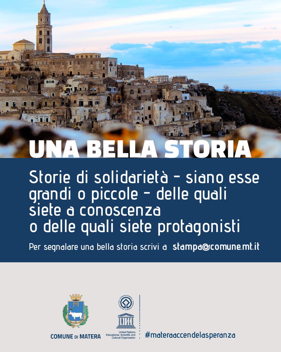 piccoli gesti, azioni, esperienze quotidiane: segnala una bella storia di #solidarietà a stampa@comune.mt.it