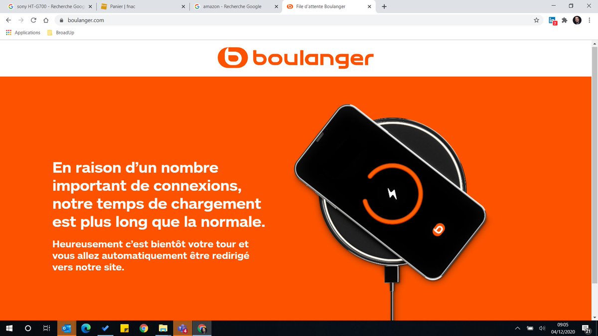#Boulanger invente les files d'attente sur Internet :-) une innovation française :-)
