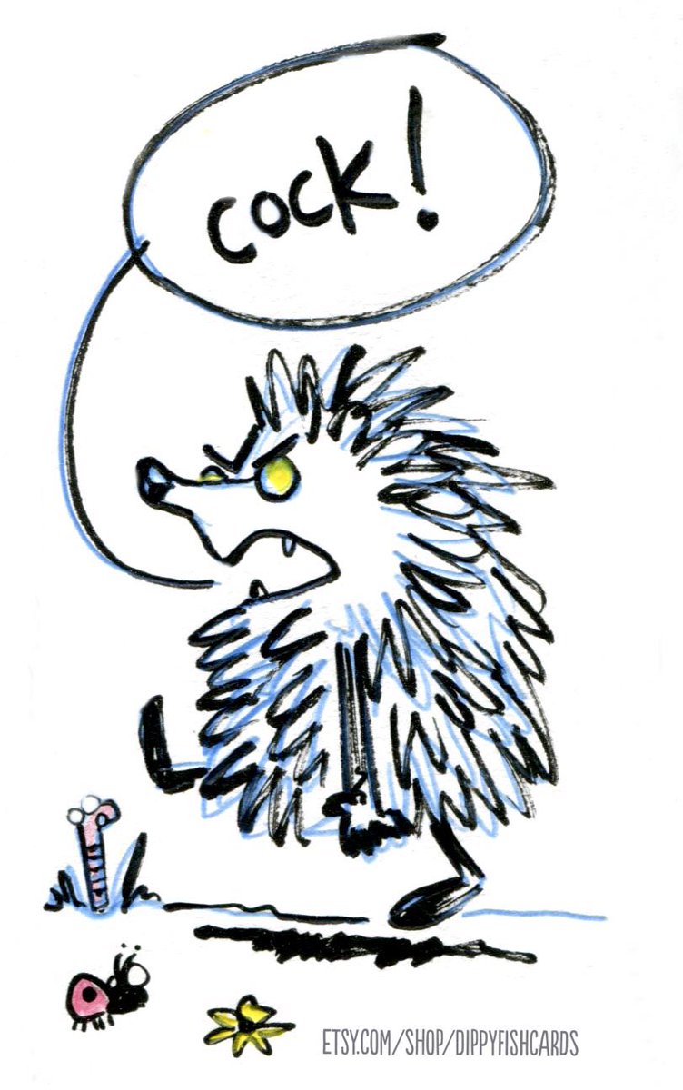 On the FOURTH day of Shitmas, Amelia drew for me - a narked hedgehog venting his spleen...  #advent  #december  #illo_advent2020 (Christ, but I’m feeling THIS ONE today)