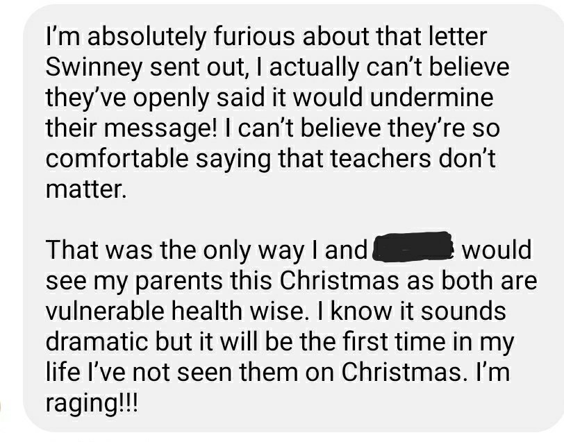 Yesterday I asked how teachers were feeling after John Swinney announced no changes to term dates over Christmas.This thread gives a very small selection of the overall responses.