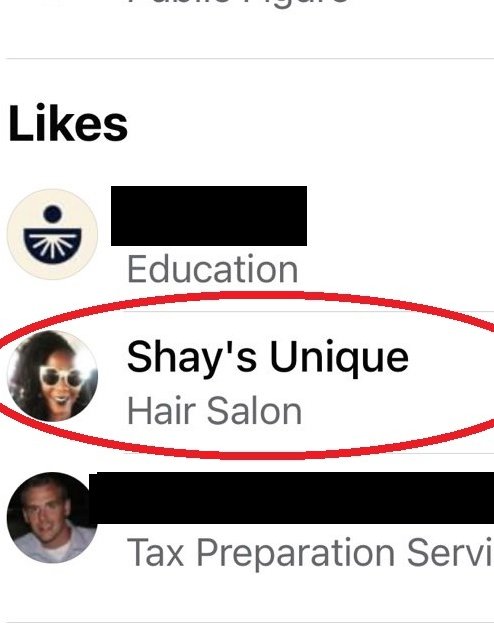 4/6 Shaye Shaye, aka Shay.... owns a local business in the Atlanta Suburbs. She does braids ... Remember mom was id'd by her business name? Shay, uses one of the same words in her business name. Shay's business is listed as one of the "likes" on Ruby's FB page.