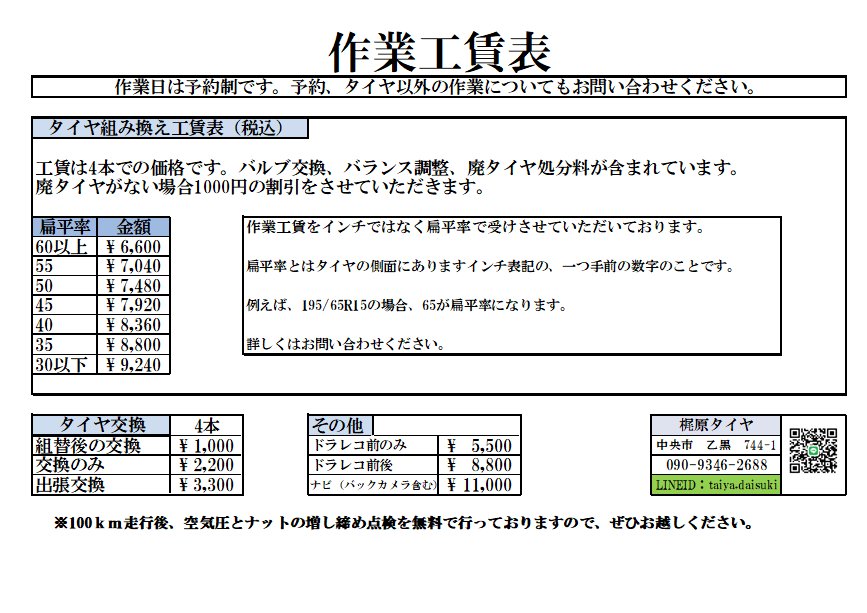 梶原タイヤ Tiredaisuki ট ইট র