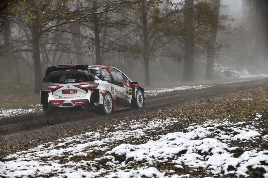 ElfynEvans's tweet photo. Obviously still very slippery on the first stage this morning, tricky but we got through it clean. Second pass coming up. #EE33 @AciRallyMonza @TGR_WRC ๐ฎ๐น https://t.co/mfZCPbyB0V