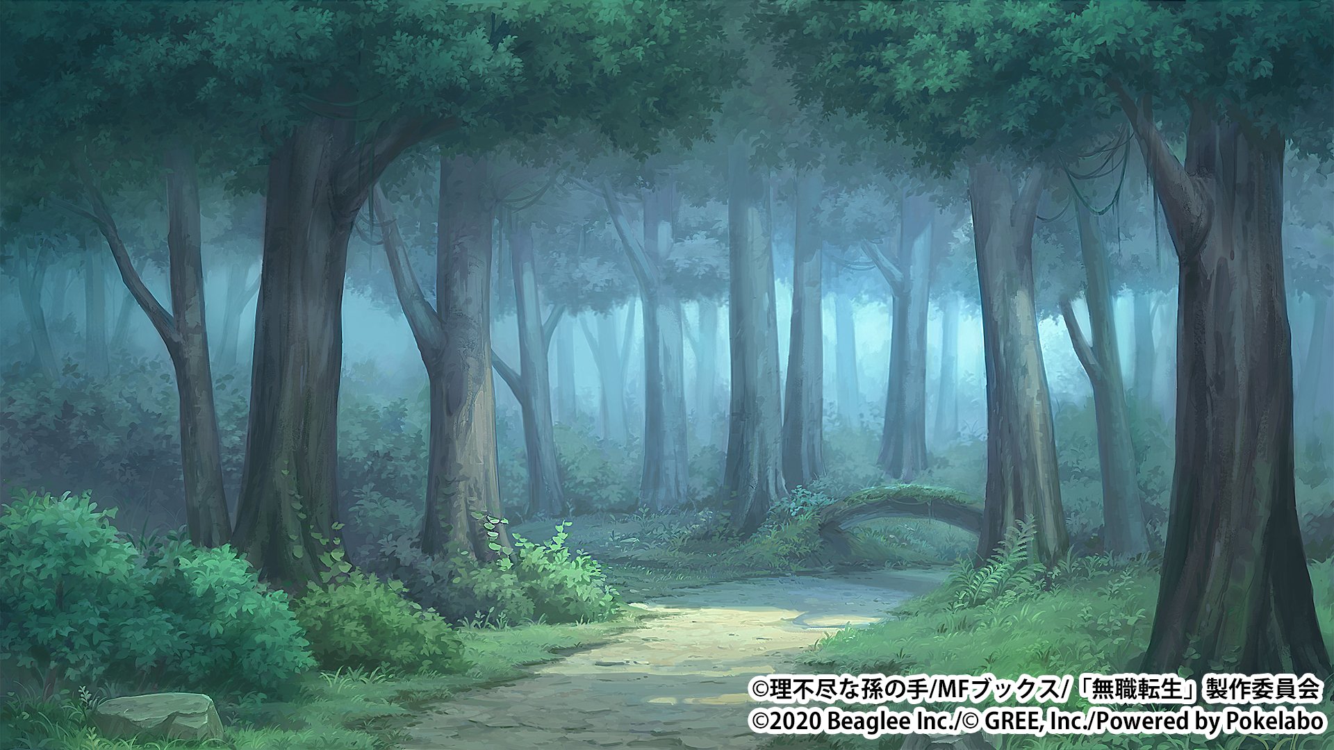 無職転生 ゲームになっても本気だす 公式 背景イラスト紹介 今度は少し暗い場所を紹介します これがどこかなのか を当てるのは難しいかもしれません ブエナ村駐在騎士である父パウロが魔物を討伐していた森です こういった何気ないシーンの