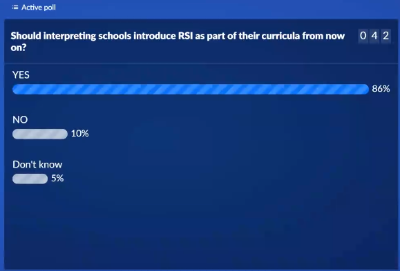 GabiSuzanne's tweet photo. #InterpretersTraining🎧: 1) Should interpreting schools introduce #RSI as part of curricula? 2) Do you believe quality of tuition has suffered due to limitations imposed upon this year? 3) Do you think students will accept distance training as the new normal? #SCIConline #1nt https://t.co/2icQdXYlZa