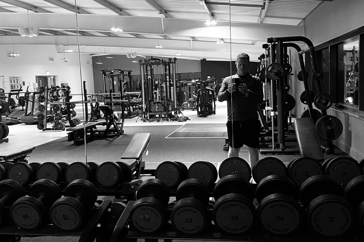 daviddenyer's tweet photo. Good to be back in the gym.  No problem with social distancing when your the only one! https://t.co/dKBxIUIgCR