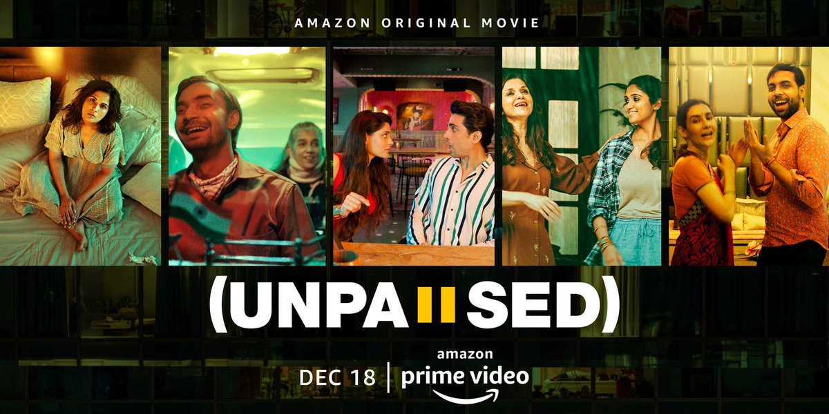 PrimeVideoIN's tweet image. 5 stories. 10 characters. Many Unpaused lives.

#UnpausedOnPrime, Dec 18

@rajndk @nikkhiladvani @TannishthaC #AvinashArun @nitya_mehra
@gulshandevaiah @SaiyamiKher #KomalChhabria @RichaChadha @IshwakSingh @vyas_sumeet