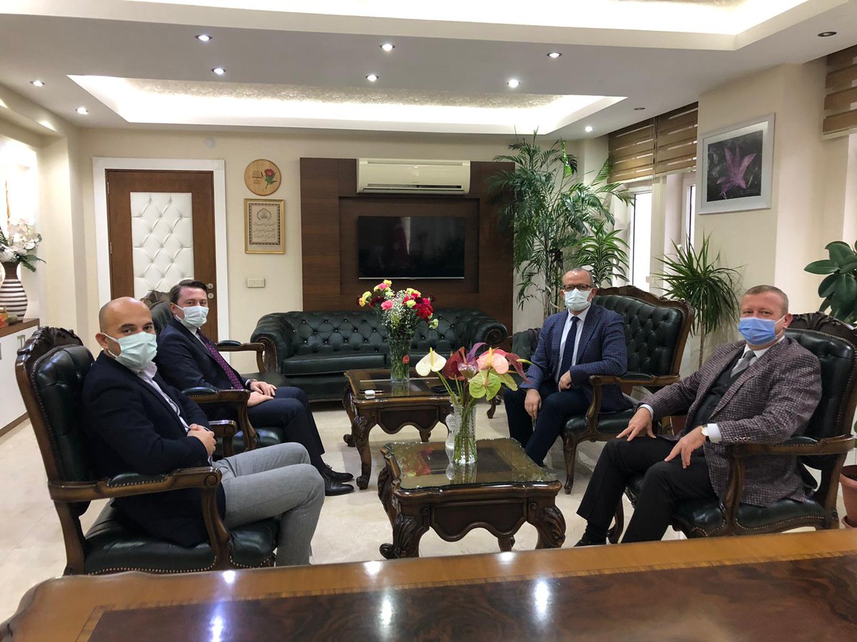 antalyailtarim's tweet photo. #Akseki Kaymakamı Volkan Hülür, #Antalya İl Sağlık Müdürü Dr. Ünal Hülür ve BATEM Müdürü Dr. Abdullah Ünlü İl Müdürü Gökhan Karaca'yı makamında ziyaret etti. https://t.co/XAGrpviot1