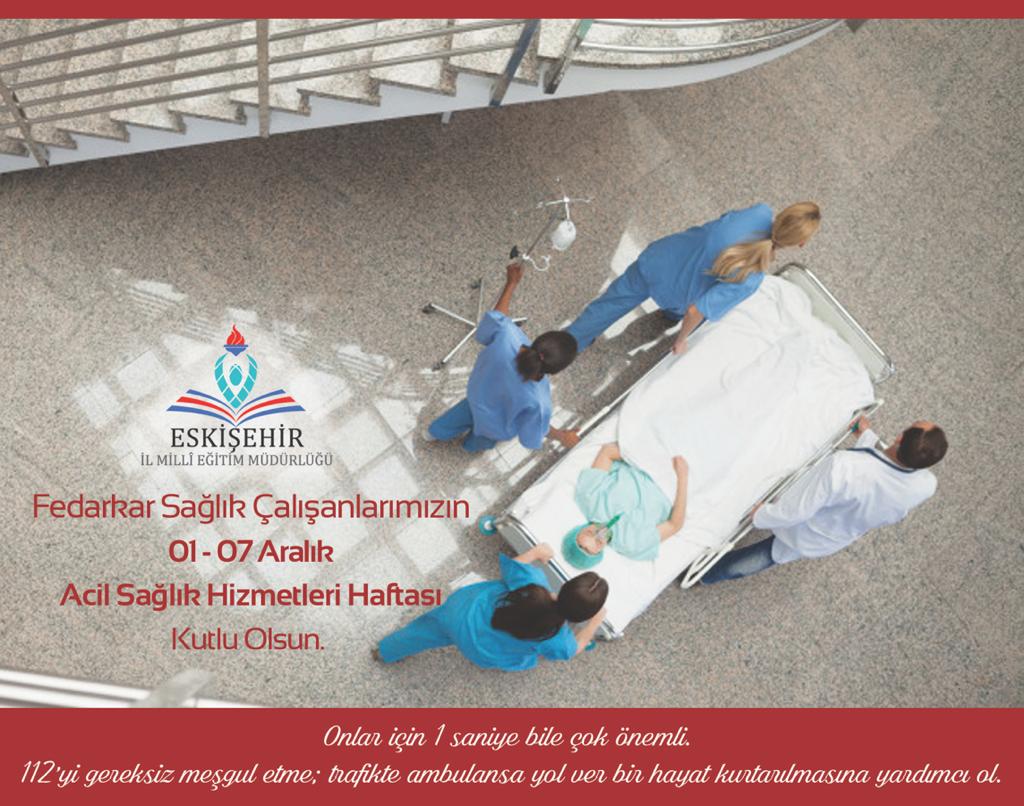 Zor şartlarda Eskişehir’in her yerine ulaşıyorlar. Onlar için 1 saniye bile çok önemli.

🚑 112’yi gereksiz meşgul etme; trafikte ambulansa yol ver bir hayat kurtarılmasına yardımcı ol.

Fedakâr sağlık çalışanlarımızın 1-7 Aralık #AcilSağlıkHizmetleriHaftası kutlu olsun.
@hkncrt1