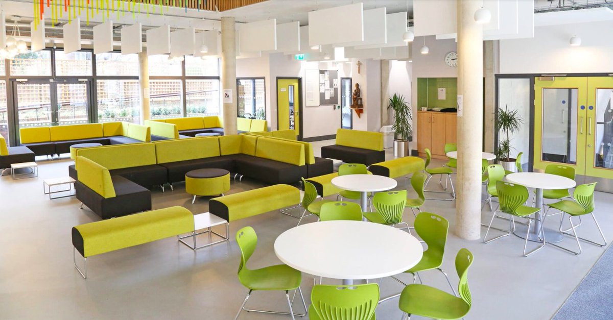 AwSpaces's tweet photo. Colour in #education has a huge impact on children’s #learning. Yellow &amp; green were chosen for this sixth form #school - yellow improves concentration; green evokes feelings of security, relief and relaxation 🟡🟢 https://t.co/BGJ5H5Bk0I #FridayThoughts #InteriorDesign #Students https://t.co/isIA4QbOD9