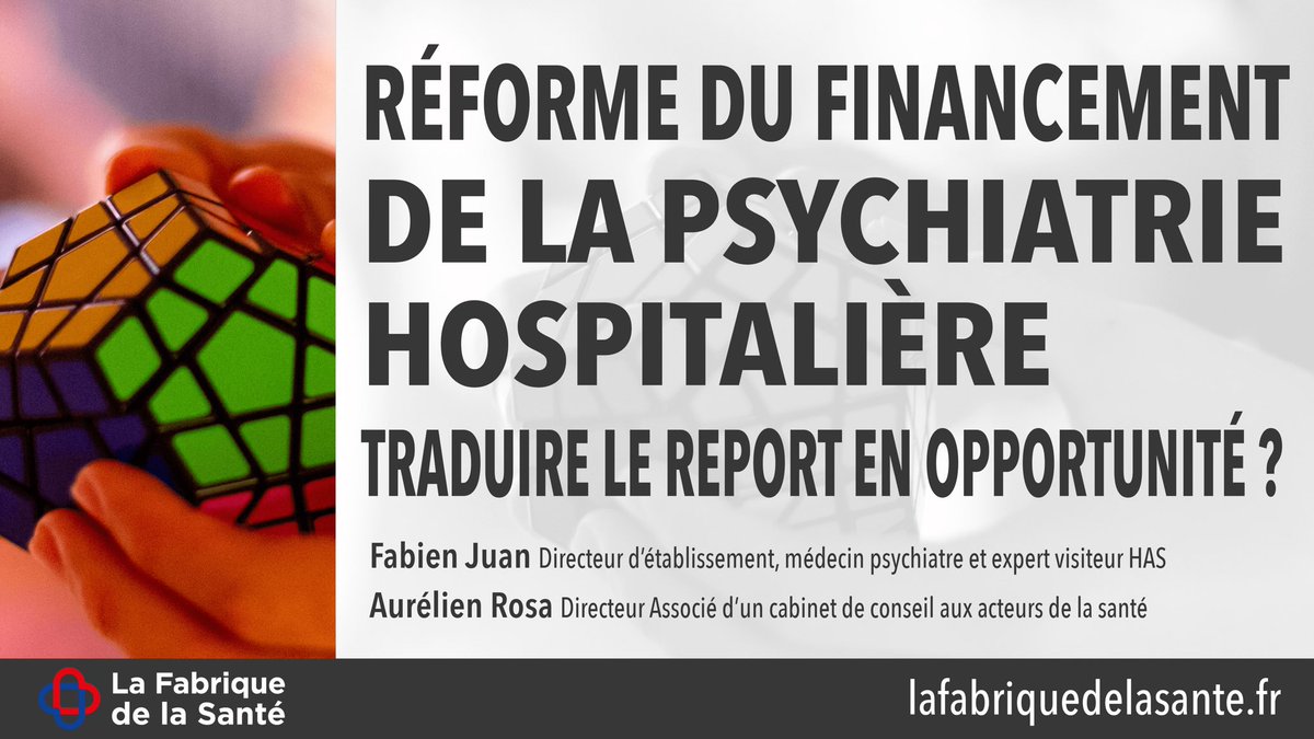Nouvelle #contribution sur le blog atelier de <a href="/LaFabriqueSante/">La Fabrique de la Santé</a> “Réforme du #financement de la #psychiatrie hospitalière, traduire le report en opportunité ?“ de Fabien Juan et d’Aurélien Rosa.
🔗 lafabriquedelasante.fr/2020/12/02/ref…

Cc <a href="/wargonm/">Mathias Wargon</a> <a href="/Wasmer11/">guillaume Wasmer</a> @ChJacquinet <a href="/FrankBellivier/">Frank Bellivier</a>