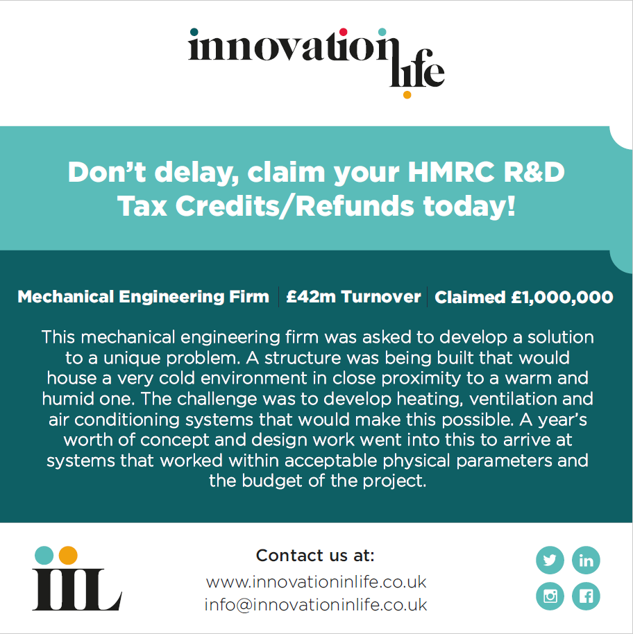InnovationInLi1's tweet photo. Have a look at one of our success stories!

Contact us on 020 7052 8323 for a no obligation 15-minute telephone conversation, so we can highlight areas of qualifying activity and the potential value of your claim.

#hmrc #taxrefunds #innovation #innovationfunding https://t.co/wedbr6gGfi