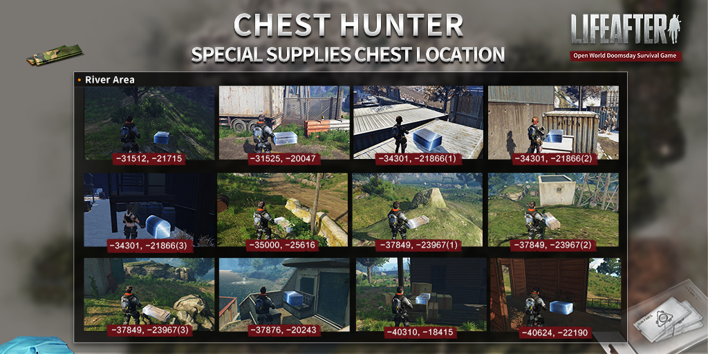LifeAfter_en's tweet photo. #LifeAfter #ChestLocation
#ChestHunter #LifeAfterTips
Dear survivors, Hope101 is sending you a treasure map! Formula Shards, Polymer Coatings, Tactical Fenders, Bulletproof Ceramics... Save it to see the Supplies Chest Location in the new world!๐ https://t.co/MXVzy8F8Qu