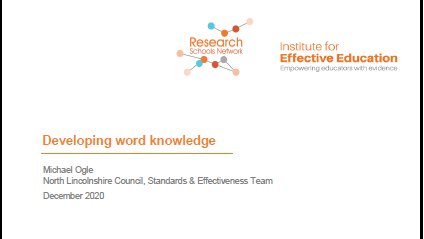A bespoke word knowledge intervention taught to pupils in Years 3 and 5 found variable outcomes across measures, year groups and schools the-iee.org.uk/what-we-do/inn…