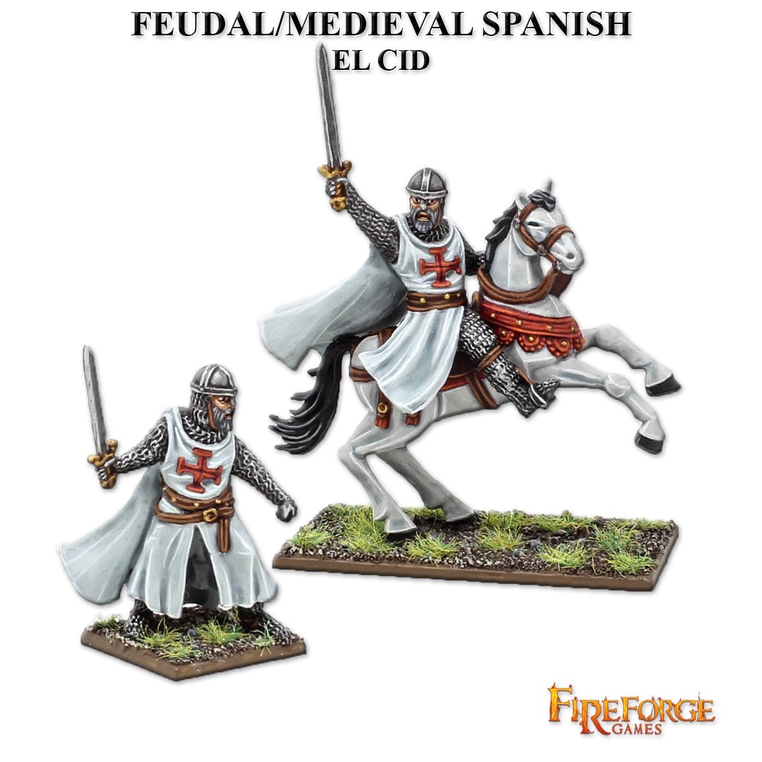 FireforgeGames's tweet photo. El Cid, the legendary hero of the Reconquista, is finally available for purchase. Visit our webstore. #fireforgegames #fireforgeminiatures #wargames #tabletopgaming #paintingfigures #paintingminiatures #paintingminis #miniatures #tabletopgames https://t.co/FrbYBDI7XW