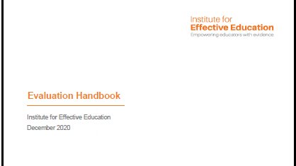 As our parting gift to you, we have published an Evaluation Handbook. The purpose of this document is to support schools in planning and carrying out robust evaluations of practice as part of an evidence-informed approach to school improvement: the-iee.org.uk/evaluation-han…