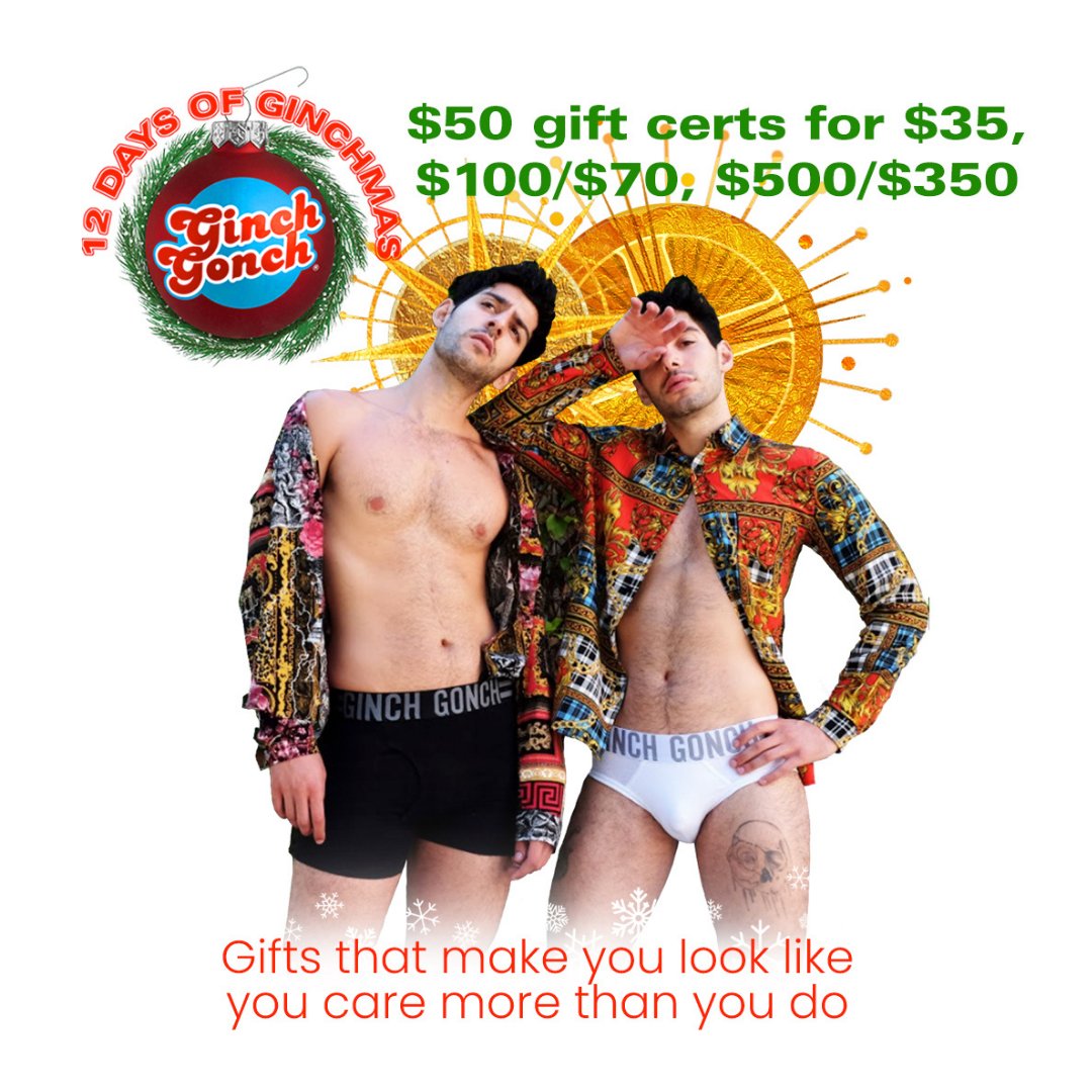 ginchgonch's tweet photo. Gifts that make you look like you care more than you do. Use code: GC30
#megasale #underwearsale #clothingsale #shoppingdiscounts #fashionsale #clothingsale #clothingsales #sale #model #underwearmodel #sexy #comfyunderwear #GinchGonch #fit #sexyskin https://t.co/ci5iuk6d5G