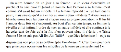 Autre histoire rigolote :Un homme dit un jour à sa femme : « Je viens d’entendre un prêche et tu sais quoi ? Quand un homme fait l’amour à sa femme, c’est comme s’il avait tué un infidèle. » Suite :