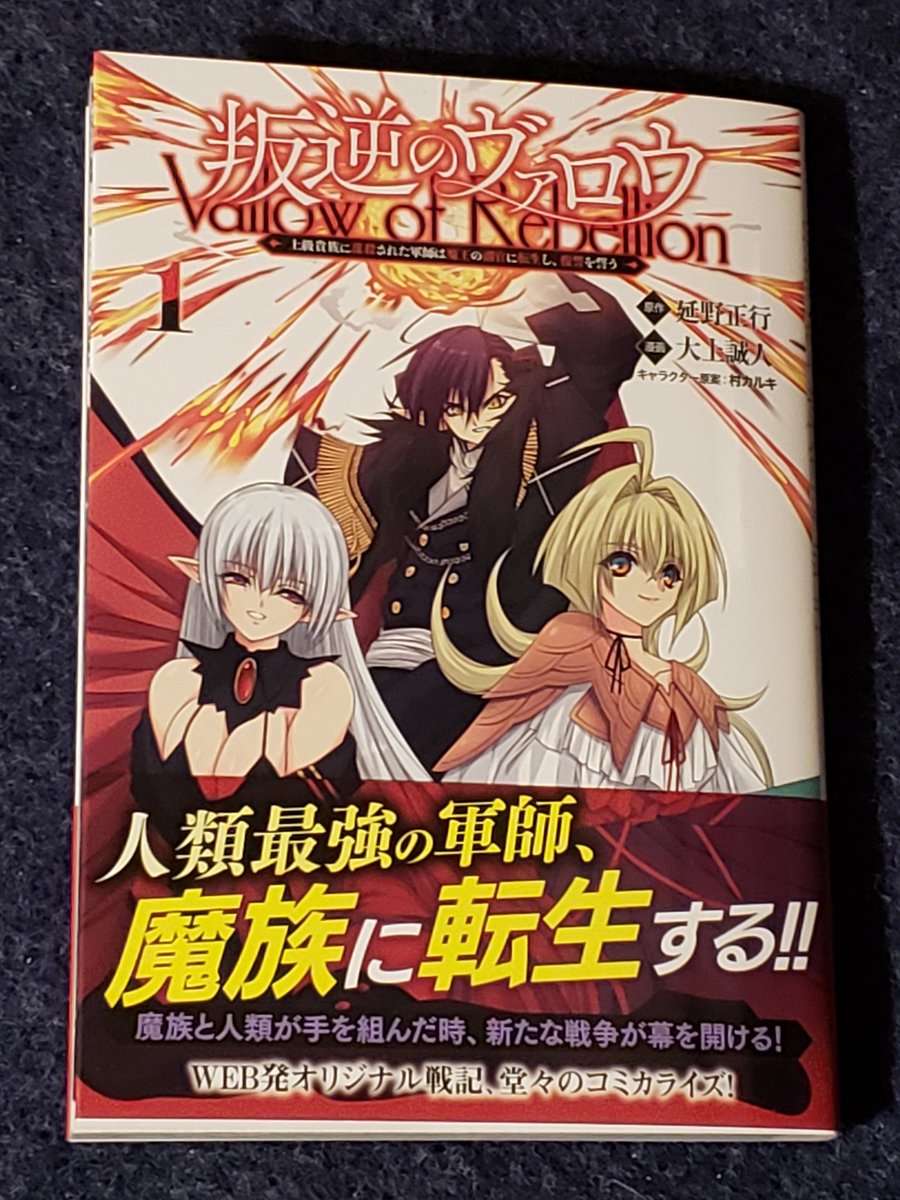 12月15日発売大上誠人先生作画コミカライズ版「叛逆のヴァロウ」の見本紙いただきました!私もお祝いイラストを一枚描かせていただいております。
原作1、2巻と共にコミカライズもよろしくお願いします! 