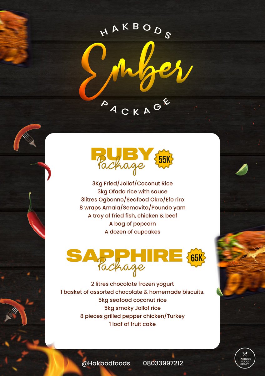 hakbods's tweet photo. It is still on, It is Hakbod's Ember package🤩🤩🤩

Take time out this Ember, relax and let us handle your meals 

We have started taking orders for our Ember packages.

It is open to customisation for both the meals and prices 😍

Order today, limited slots available. https://t.co/dvnY0xeC4N