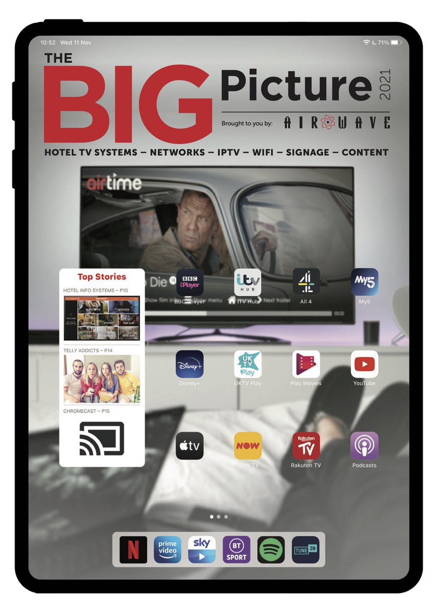 We're excited to release this year's edition of our annual industry publication, The Big Picture.

Typically, this is first distributed during the Independent Hotel Show at London Olympia - we hope that next year, we're able to do the same....

airwave.tv/61/Publications