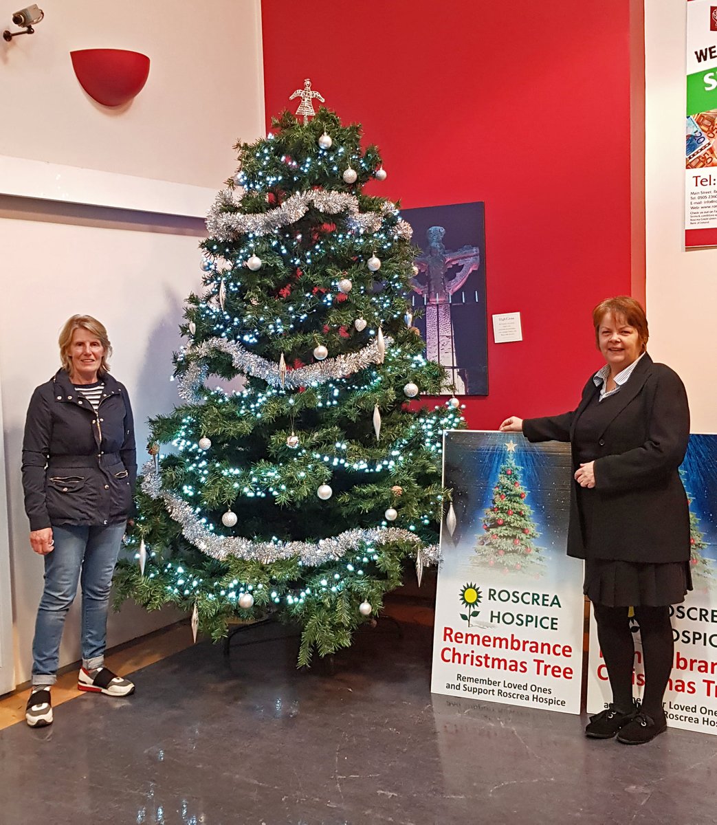 RoscreaCU's tweet photo. A lovely photo of Roscrea Hospice's Remembrance Tree in our office. 
This year we are again going to be donating all contributions from our 2021 Calendars to the Roscrea hospice, please ask our staff if you would like a calendar.  There is also a donation bucket in our office. https://t.co/pEcj4xCDrv