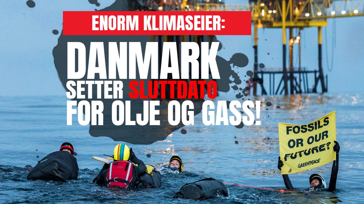 GreenpeaceNorge's tweet image. Ny oljeleting i Nordsjøen: stanset for godt🥳
Sluttdato for olje: satt🥳

Nyhetene fra Danmark er helt fantastiske! Nå ligger ballen på Norges banehalvdel. Vi kan vel ikke være dårligere enn våre naboer i sør? #PeopleVsOil