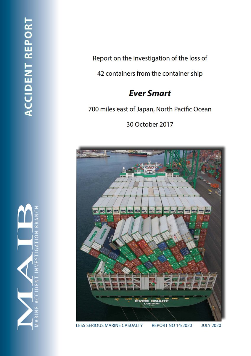 tymormarine's tweet photo. @maibgovuk report on MV Ever Smart notes that the inaccuracies found in VGM of containers "does not promote confidence in the process envisaged by the @IMOHQ."  What now? Time to start measuring GM before departure rather than calculations based on poor information. #MOSIS https://t.co/b3Y3TidrH3