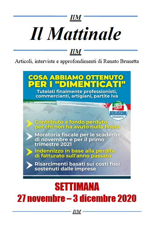 IlMattinale's tweet photo. #ILMATTINALE 

Articoli, interviste e approfondimenti a cura di 
@renatobrunetta (27 novembre - 3 dicembre 2020)

LEGGI QUI ➡️ https://t.co/Ljy4EA9Sxo https://t.co/Rq68s7atIf