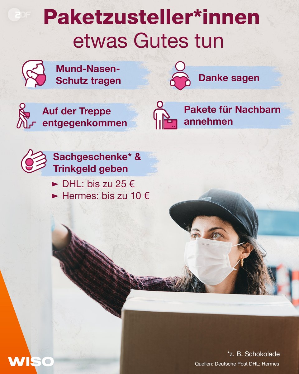 ZDF's tweet photo. Schon vor der heißen Phase des Weihnachtsgeschäfts wurden mehr Pakete geliefert als im ganzen vorigen Jahr. Der Beginn der Vorweihnachtszeit bedeutet für Paketzusteller*innen eine stressige Zeit. 

Wie man ihnen etwas Gutes tun kann, zeigt euch #WISO: https://t.co/HsVVHMmAXi