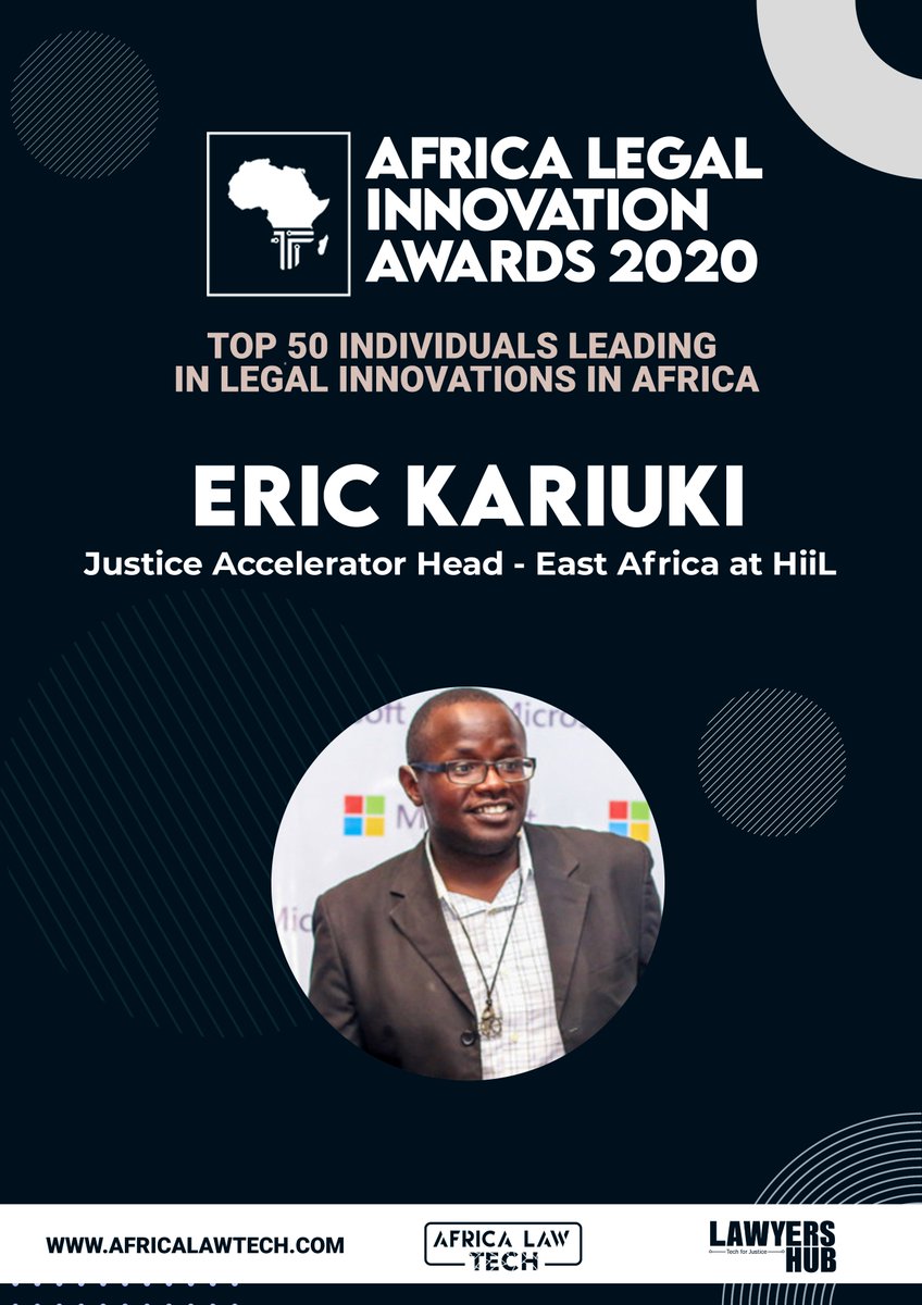  TOP 50 IN LEGAL INNOVATION IN AFRICA Eric Kariuki -  @InnoJustice  #AfricaLawTech