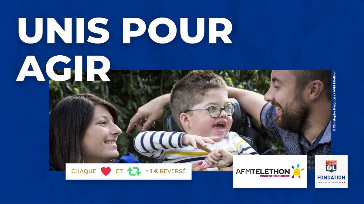 Pour le #Téléthon2020, @olfondation vous propose de participer à une opération #sOLidaire inédite 👇 Pour chaque ❤️ et 🔁, 1 € sera reversé au @Telethon_France ! Objectif 5️⃣0️⃣0️⃣0️⃣ € avant l'arrivée de la #TeamOL à Metz ce soir 💪❤️💙 #UnisPourAgir #JouonsLaCollectif