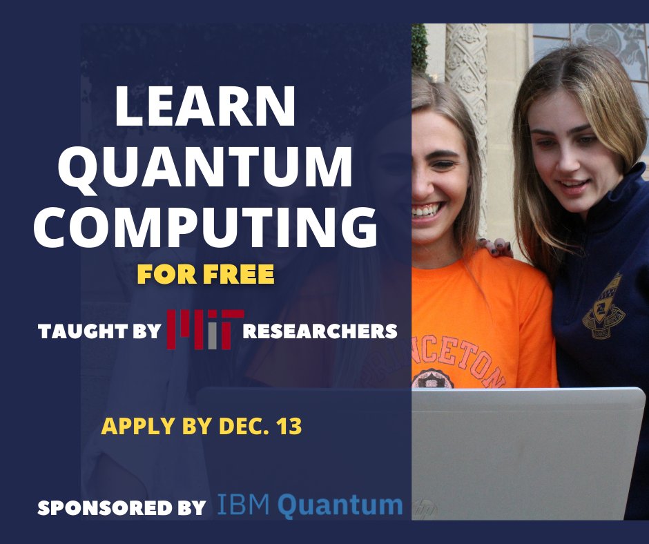 Join the #QuantumRevolution! Apply by 12/13 to join our quantum computing course for second semester: qubitbyqubit.org/register Individuals from underrepresented backgrounds in STEM are especially encouraged to apply!