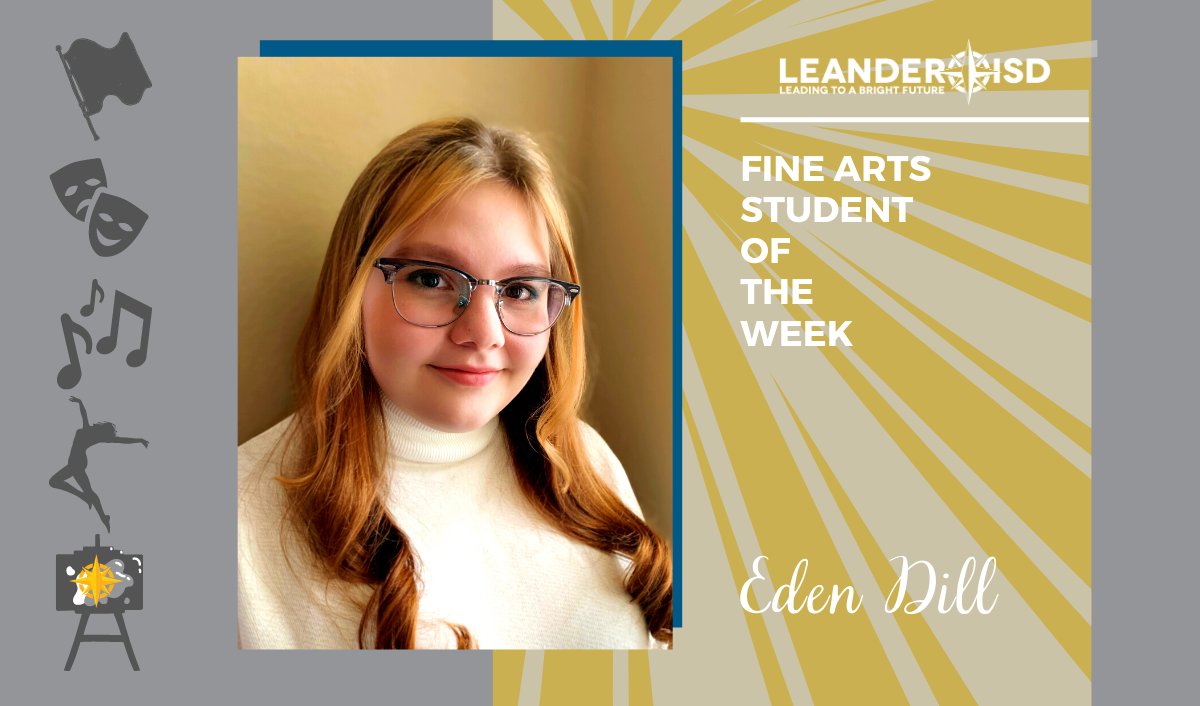 LeanderISD's tweet photo. All the world’s a stage; LISD Fine Arts Student of the Week Eden Dill is performing on &amp; building it! With a knack for acting &amp; coaching, @RouseHSRaiders junior also has a passion for building sets. 🎭 Bravo, Eden Dill for showing it's never too late to explore opportunities 🎭 https://t.co/eeyDH6R7qH