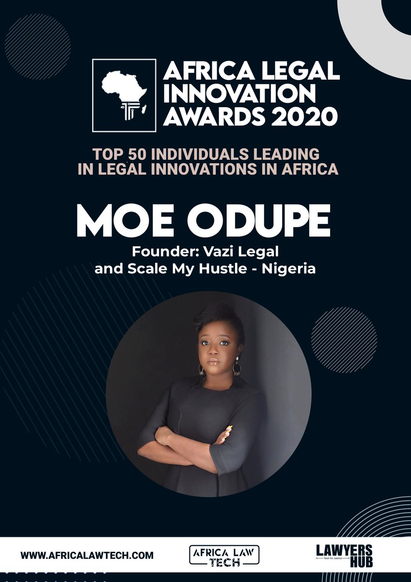 TOP 50 IN LEGAL INNOVATION IN AFRICA Moe Odele,  @Mochievous -  @VaziLegal ,  @scalemyhustle  #AfricaLawTech