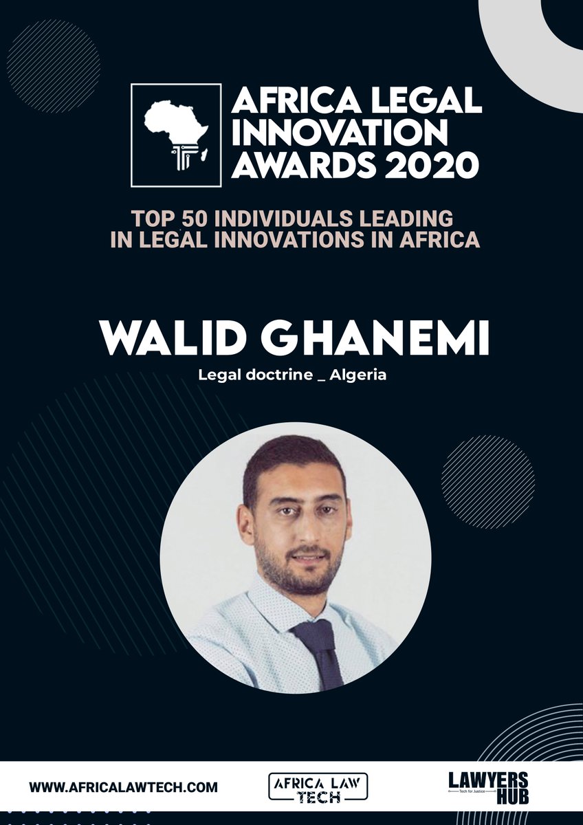 TOP 50 IN LEGAL INNOVATION IN AFRICA Walid Ghanemi,  @WalidGhanemi -  @LegalDoctrine  #AfricaLawTech