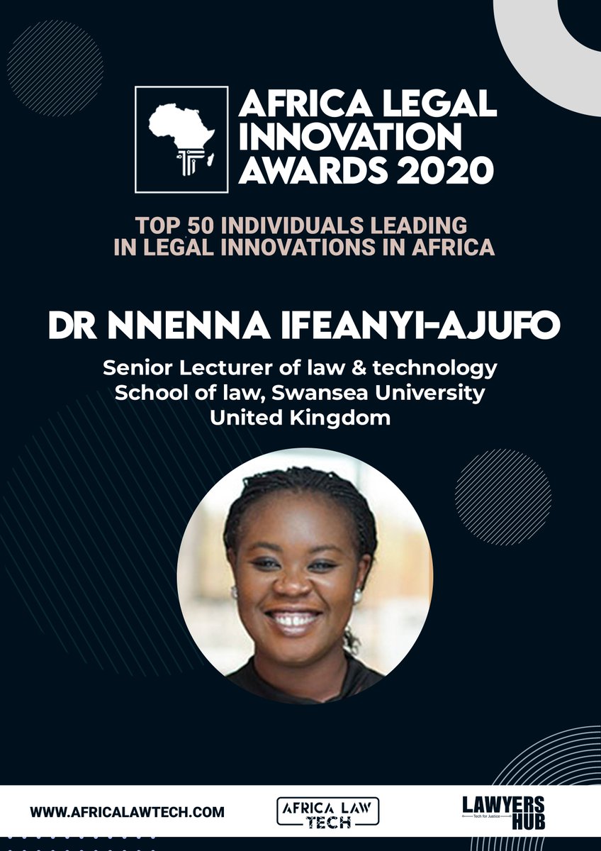 TOP 50 IN LEGAL INNOVATION IN AFRICA Dr Nnenna Ifeanyi-Ajufo -  @SwanseaUni #AfricaLawTech