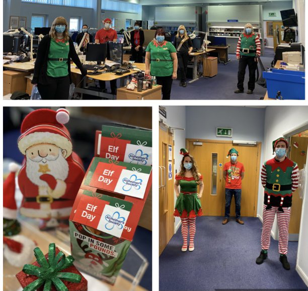 SarahLDaviess's tweet photo. Well done to #JSIU for supporting @alzheimerssoc today with our Elf day and charity contributions. #wellbeing @PhilSparrow_SWP @swpolice @gwentpolice https://t.co/Wj641sDsar