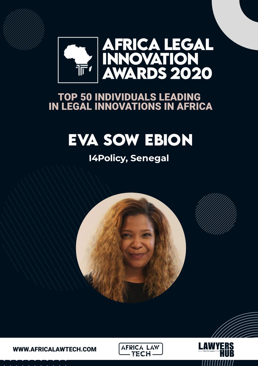 TOP 50 IN LEGAL INNOVATION IN AFRICA Eva Sow Ebion -  @i4policy  #AfricaLawTech