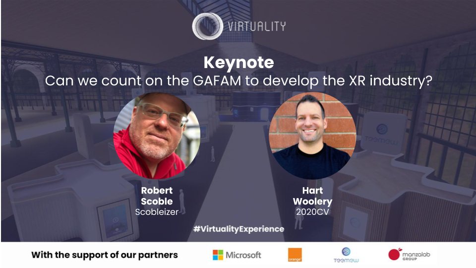 Web3Virtuality's tweet image. 🟣 NOW LIVE! &quot;Can we count on the GAFAM to develop the XR industry?&quot; with @Scobleizer and @2020cv_inc

youtu.be/bdEIhlL9_bs

#VirtualityExperience #Virtuality2020 
#GAFAM #XR #VR
