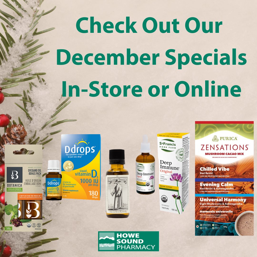 HoweSoundRx's tweet image. howesoundpharmacy.ca/specials/
Welcome to our #OnlineOrdering! 1st 25 to order $50+ online (not including prescriptions) receive $25 #giftcertificate towards their next purchase!*restrictions apply #caringbeyondmedications #bettercare #deals #specials #decemberspecials #decemberdeals