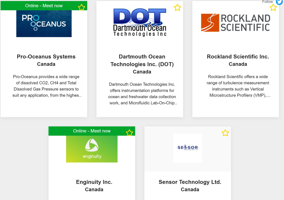 BridgetArchi's tweet photo. Last Day of @OceanologyIntl 2020! Here are a few of the #Canadian #oceantech companies conducting meetings today around the world. Meet them on #OiConnect! @ProOceanus @RSI_Turbulence @Enginuity1 @sensor_tech https://t.co/Lp6mLRUjNu #Oi2020Can #Oi2020 #AtlanticGrowth @NSBI 🇨🇦 https://t.co/gCFQXQRzcg