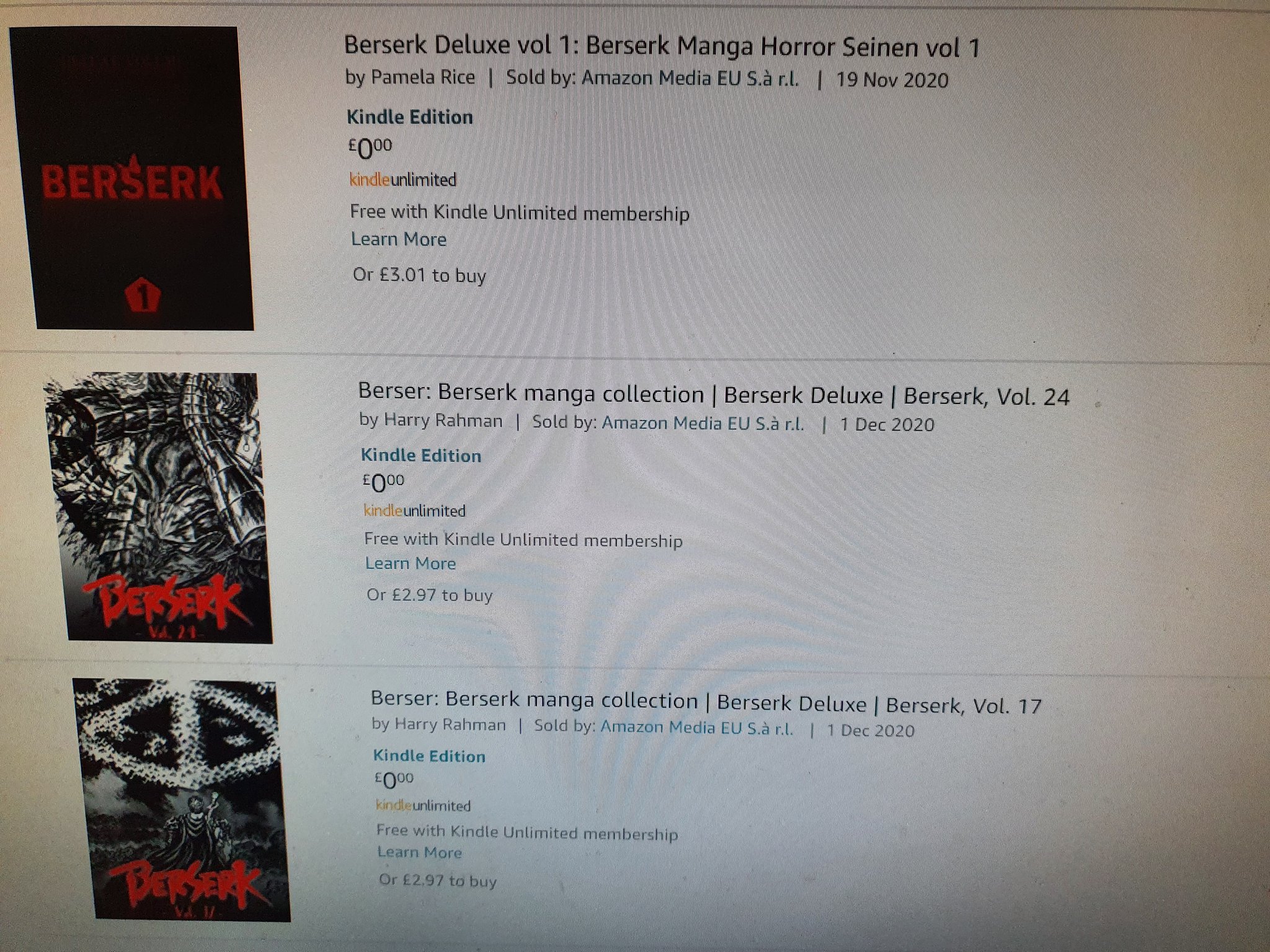 That Man And His Manga Look At Amazon Putting Illegal Scans Up For Free On Their Kindle Unlimited At The Same Time Targeting Copyright Holders And Suspending Their Accounts T Co Wvue9eqran