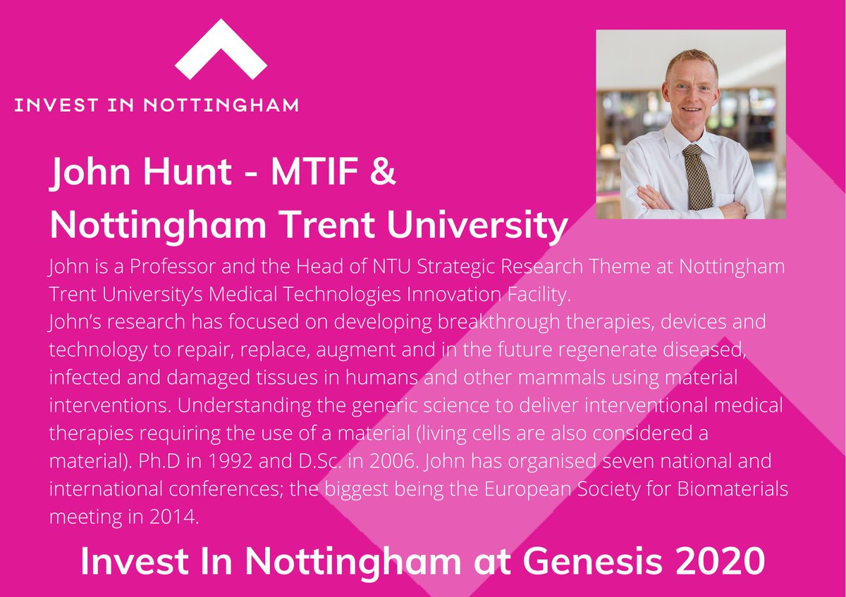 InvestInNottm's tweet photo. We have four experts from the #lifesciences industry in Nottingham who will be explaining why they have found #Nottingham to a great place to grow a business.
Find out who will be speaking at our Genesis Workshop below.
@BioCity @OneNucleus #Genesis2020 #InvestinNottingham https://t.co/Dc03ZQppq4