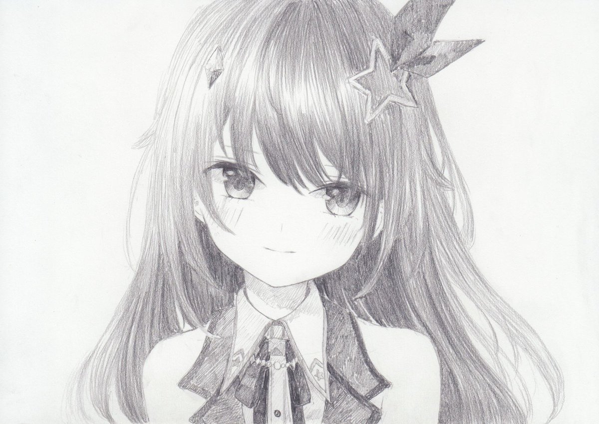 シャーペンで描きました 魔法少女まどか マギカより暁美ほむらです 魔法少女 くろいうさぎのイラスト