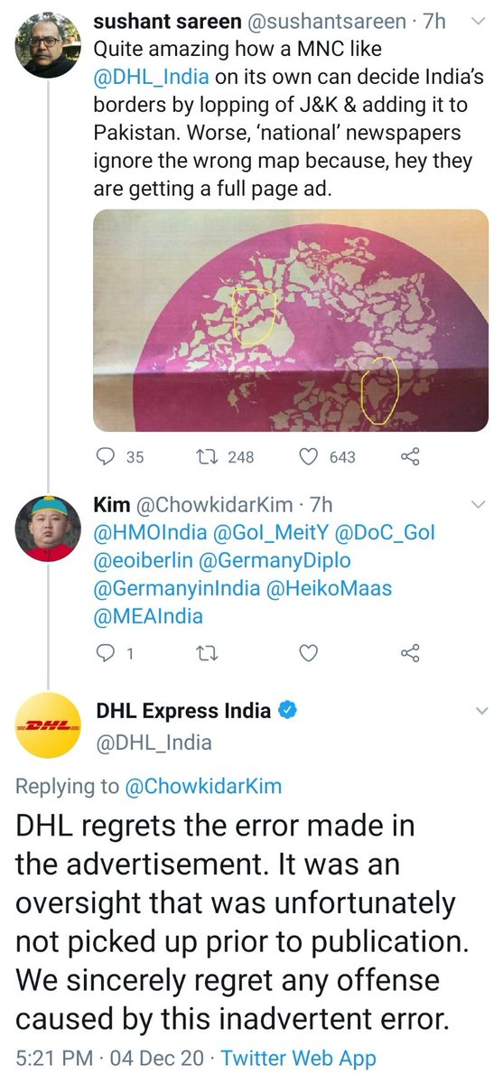 ChowkidarKim's tweet image. DHL regrets: #WRongMap