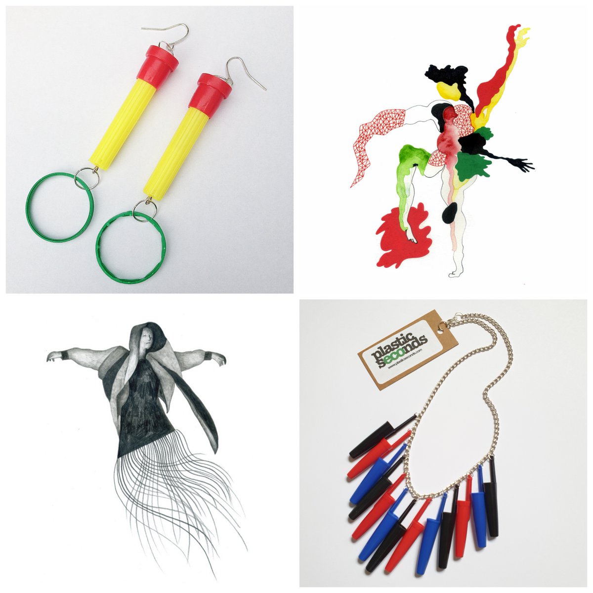 HornimanMarket's tweet image. Some of our beloved design and craft traders return this Sun 6th Dec.
Maria Papadimitriou brings colourful statement jewellery, lovingly handmade from upcycled plastic bits with @plasticseconds, plus fun art prints on 100% recycled paper from @metisgebo. Bandstand @HornimanMuseum