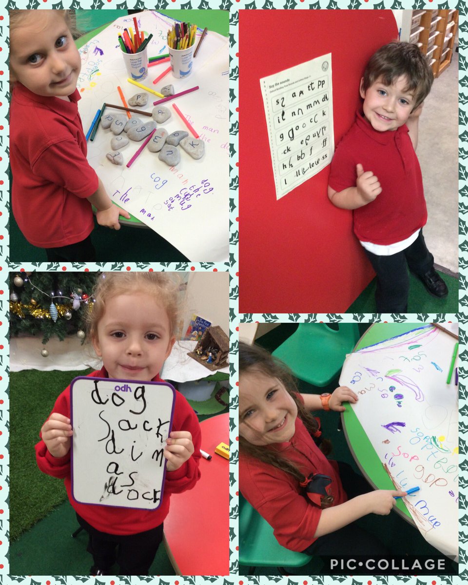 AshKnotty's tweet photo. Our little elves have been busy writers this last week! Spotting sounds in our environment, using the sound stones and writing letters to Santa. We were very impressed ๐ @debbiehepp #floppyphonics https://t.co/wAbodlaLuo